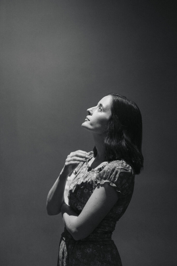 Side profile of Emily black and white