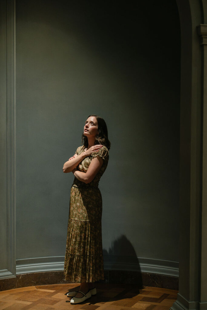 Portrait of a DC violinist inside the National Gallery of Art